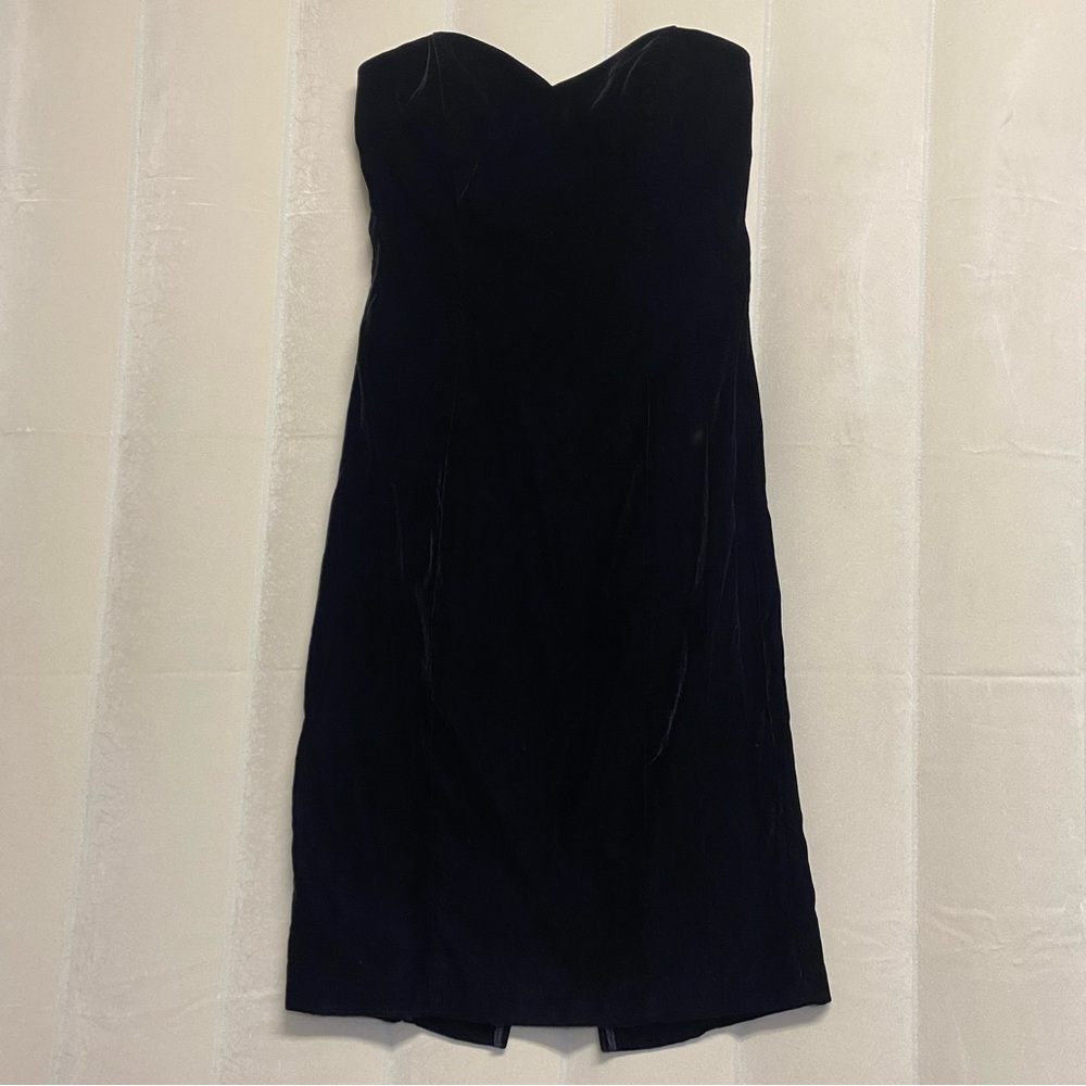 Vintage Velvet Velour Dress Strapless Size 12 Whimsigoth Fairy Grunge 90s Goth